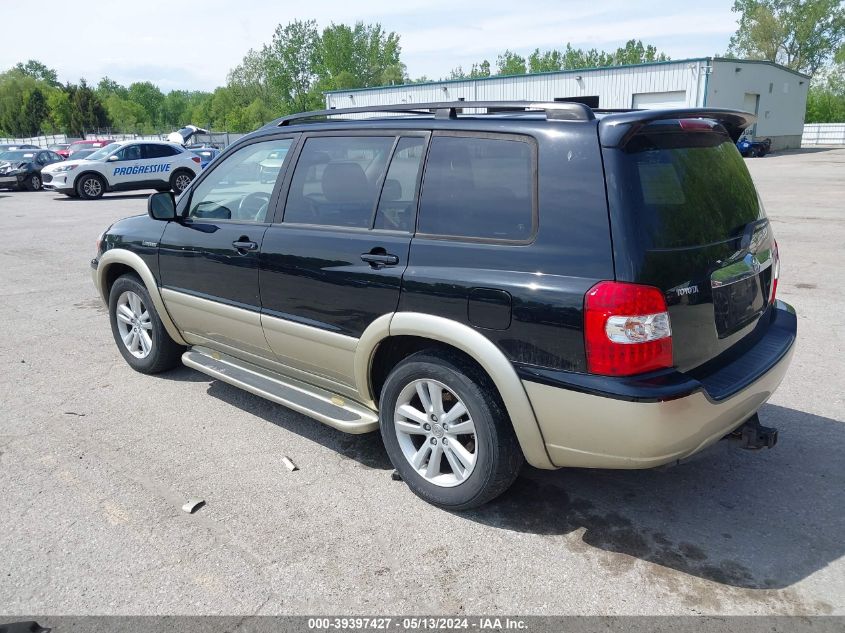 2006 Toyota Highlander Hybrid Limited V6 VIN: JTEDW21A260002856 Lot: 39397427