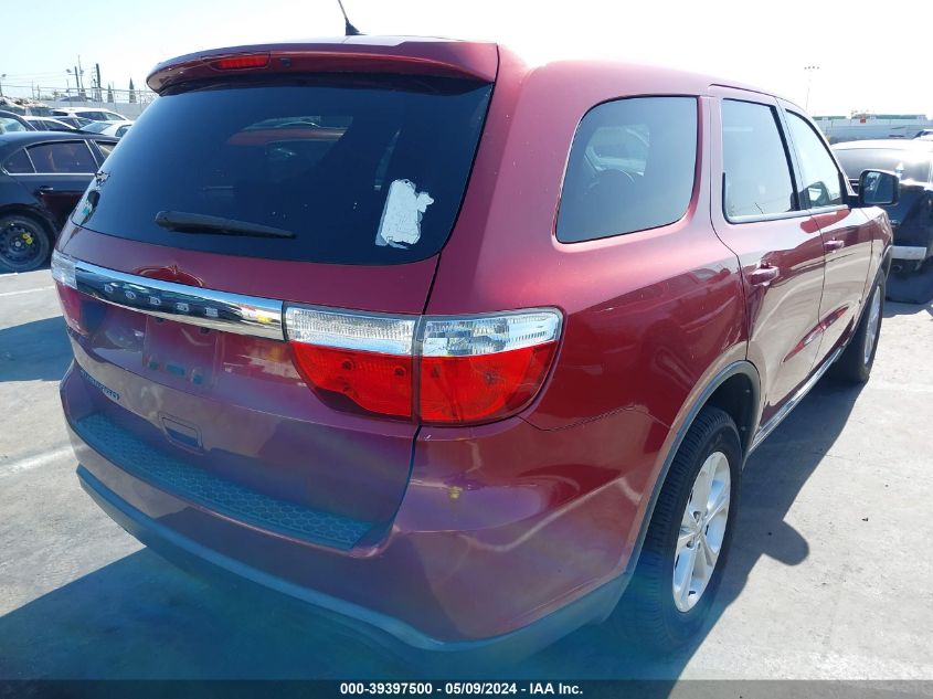 2013 Dodge Durango Sxt VIN: 1C4RDHAGXDC527392 Lot: 39397500