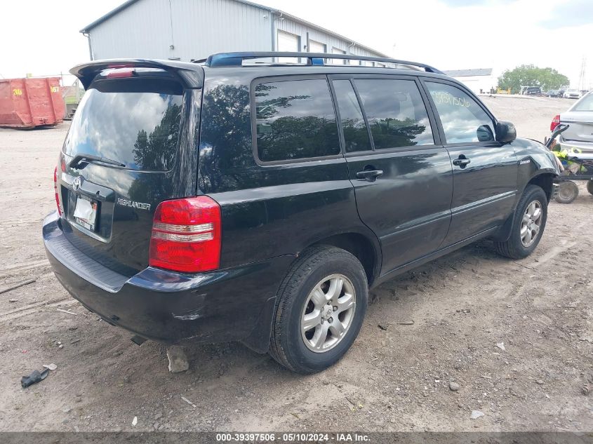 2002 Toyota Highlander Limited V6 VIN: JTEHF21A520078504 Lot: 39397506