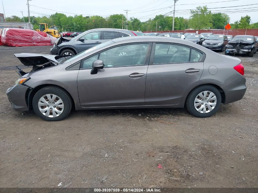 2012 Honda Civic Lx VIN: 19XFB2F58CE370708 Lot: 39397559