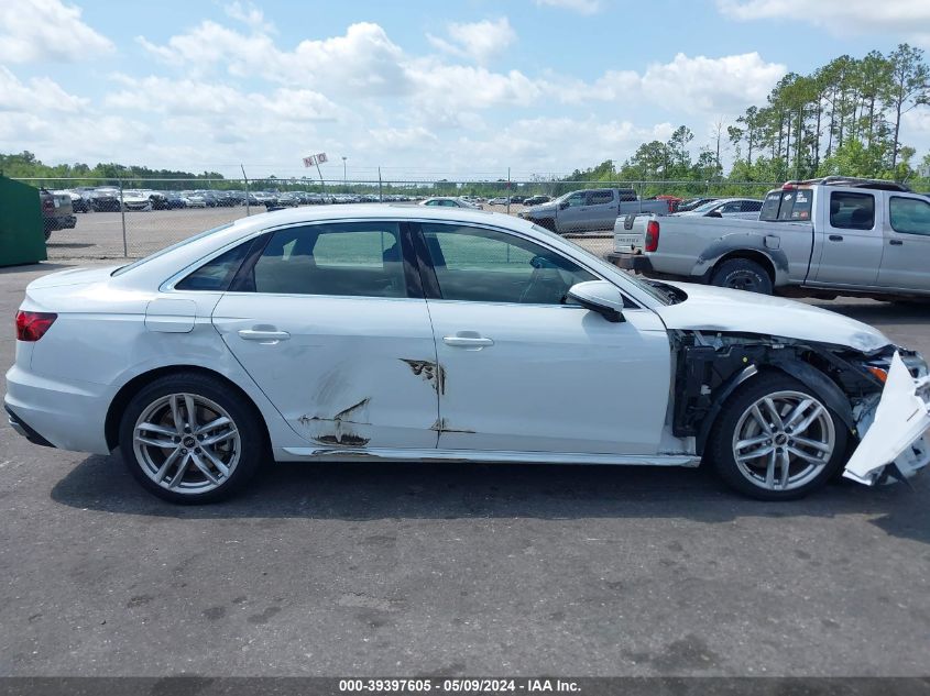 2022 Audi A4 Premium Plus 45 Tfsi S Line Quattro S Tronic VIN: WAUEAAF42NN015061 Lot: 39397605