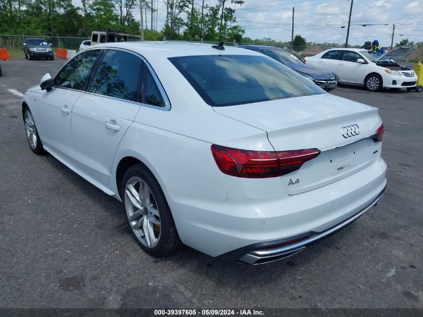 2022 Audi A4 Premium Plus 45 Tfsi S Line Quattro S Tronic VIN: WAUEAAF42NN015061 Lot: 39397605