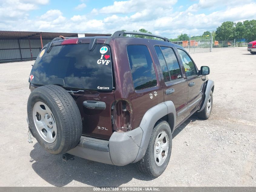 2004 Jeep Liberty Sport VIN: 1J4GK48K74W251066 Lot: 39397859