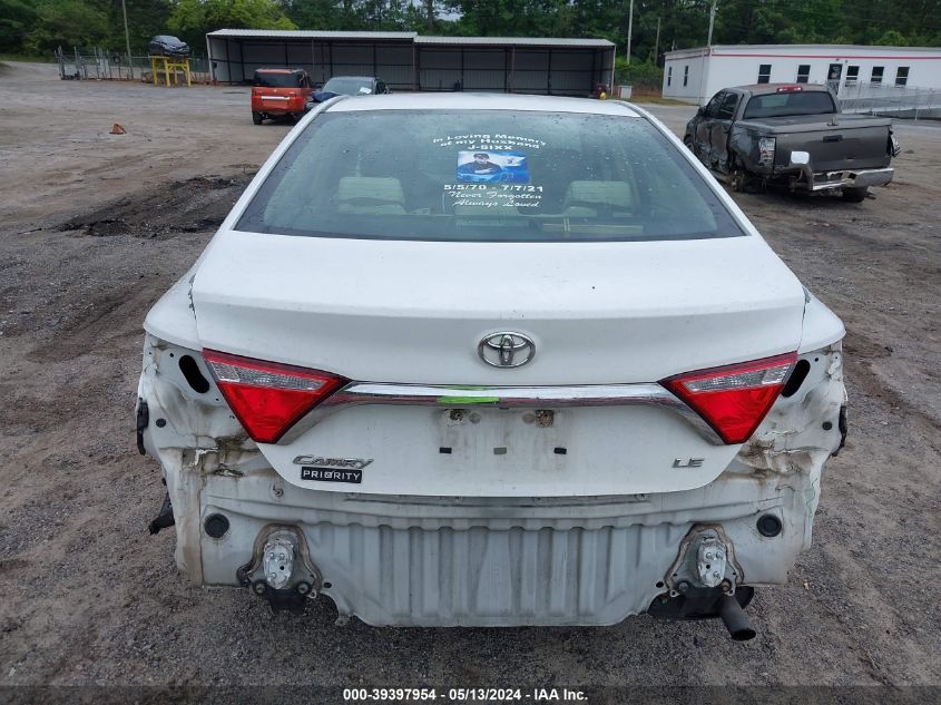 2016 Toyota Camry Le VIN: 4T4BF1FK7GR537586 Lot: 39397954