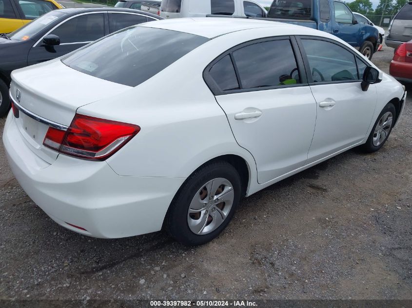 2013 Honda Civic Lx VIN: 2HGFB2F52DH600315 Lot: 39397982