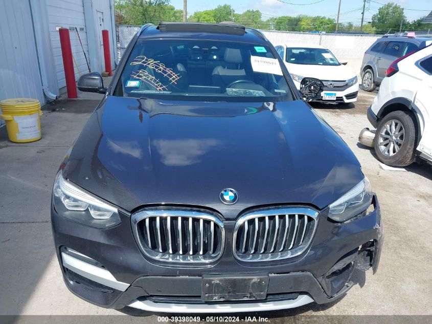 2019 BMW X3 xDrive30I VIN: 5UXTR9C57KLE13194 Lot: 39398049