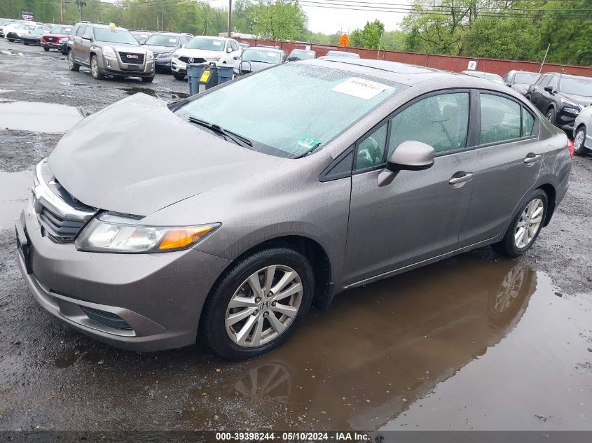 2012 Honda Civic Ex VIN: 19XFB2F80CE380904 Lot: 39398244