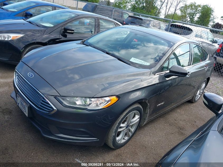 2018 Ford Fusion Hybrid S VIN: 3FA6P0UU4JR122497 Lot: 39398281