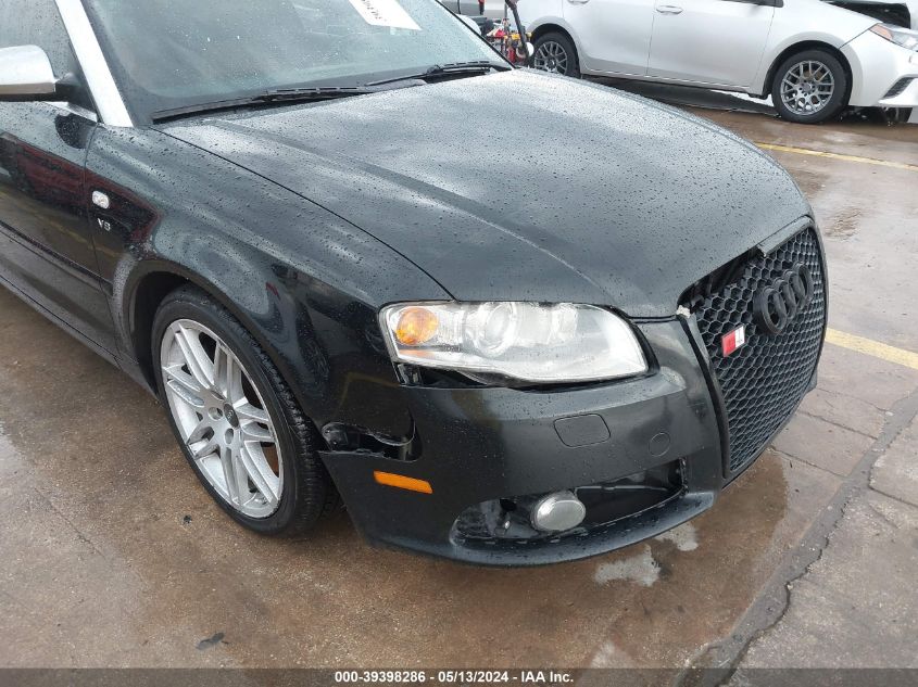 2008 Audi S4 4.2 VIN: WUARL48HX8K900441 Lot: 39398286