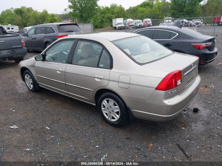 2003 Honda Civic Lx VIN: 2HGES15633H535327 Lot: 39398308