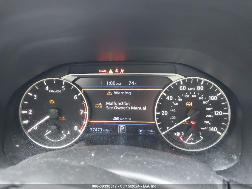 2022 Nissan Altima Sv Fwd VIN: 1N4BL4DV5NN343903 Lot: 39398317