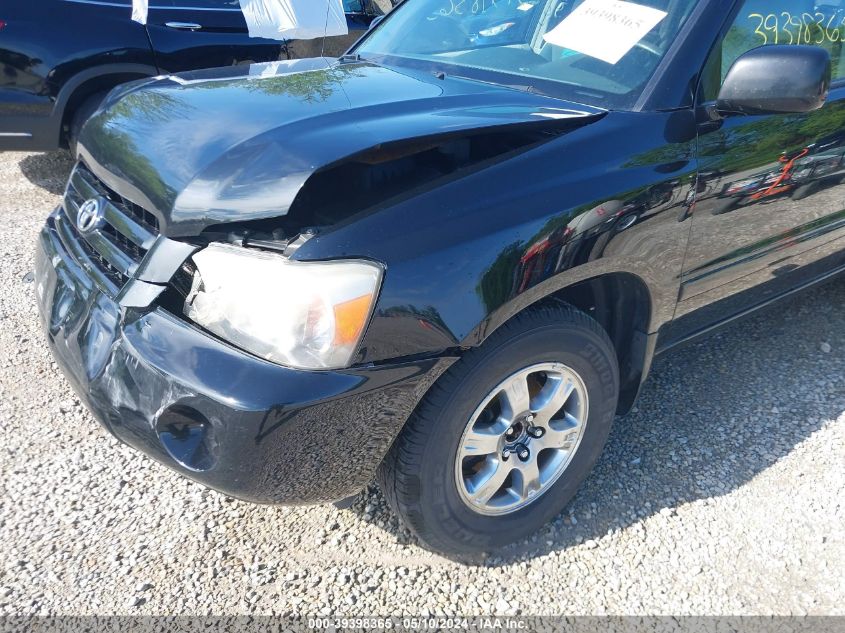 2005 Toyota Highlander V6 VIN: JTEDP21A050086896 Lot: 39398365