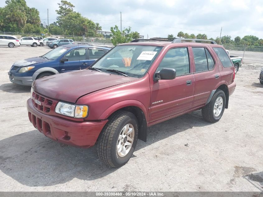 2002 Isuzu Rodeo Ls 3.2L V6/Lse 3.2L V6/S 3.2L V6 VIN: 4S2CK58W124320599 Lot: 39398468