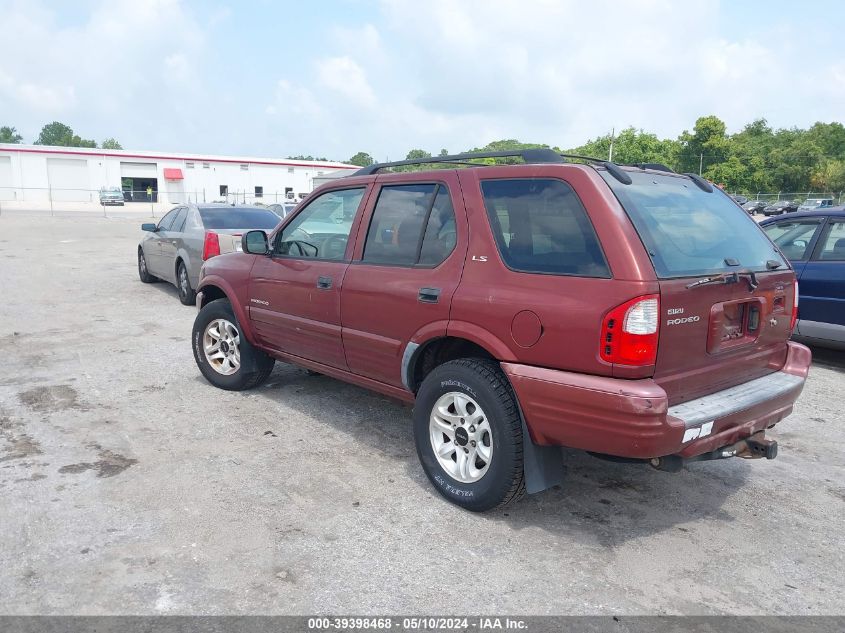 2002 Isuzu Rodeo Ls 3.2L V6/Lse 3.2L V6/S 3.2L V6 VIN: 4S2CK58W124320599 Lot: 39398468