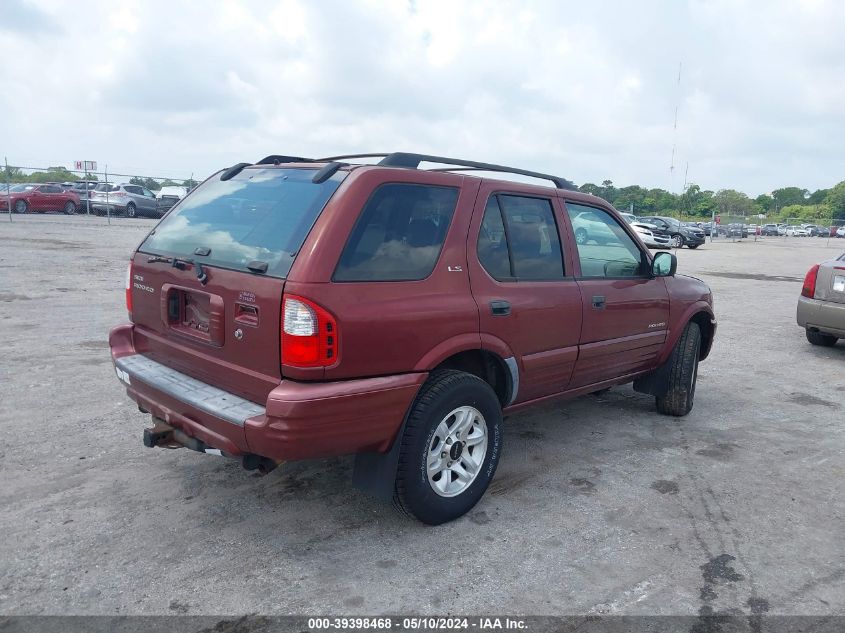 2002 Isuzu Rodeo Ls 3.2L V6/Lse 3.2L V6/S 3.2L V6 VIN: 4S2CK58W124320599 Lot: 39398468