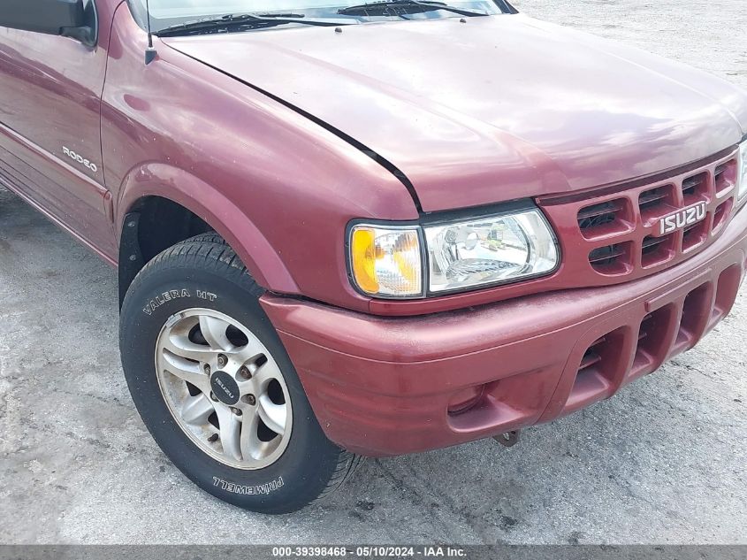 2002 Isuzu Rodeo Ls 3.2L V6/Lse 3.2L V6/S 3.2L V6 VIN: 4S2CK58W124320599 Lot: 39398468