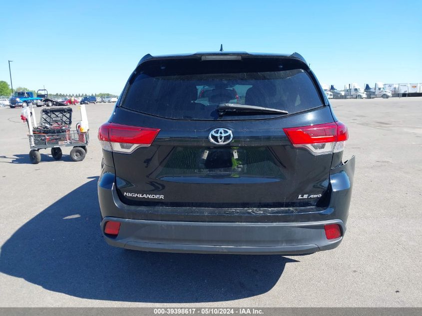 2018 Toyota Highlander Le Plus VIN: 5TDBZRFH2JS843079 Lot: 39398617