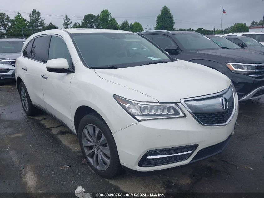 2015 Acura Mdx Technology Package VIN: 5FRYD4H49FB014476 Lot: 39398753