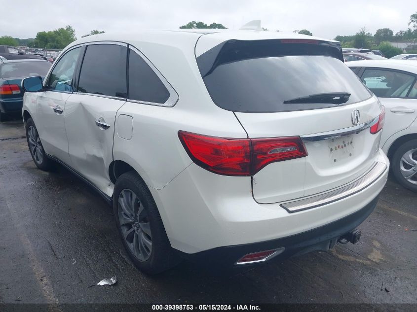 2015 Acura Mdx Technology Package VIN: 5FRYD4H49FB014476 Lot: 39398753