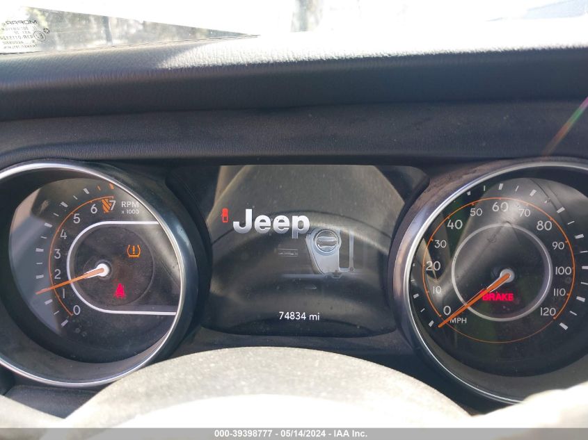 2021 Jeep Gladiator Overland 4X4 VIN: 1C6HJTFG5ML516839 Lot: 39398777