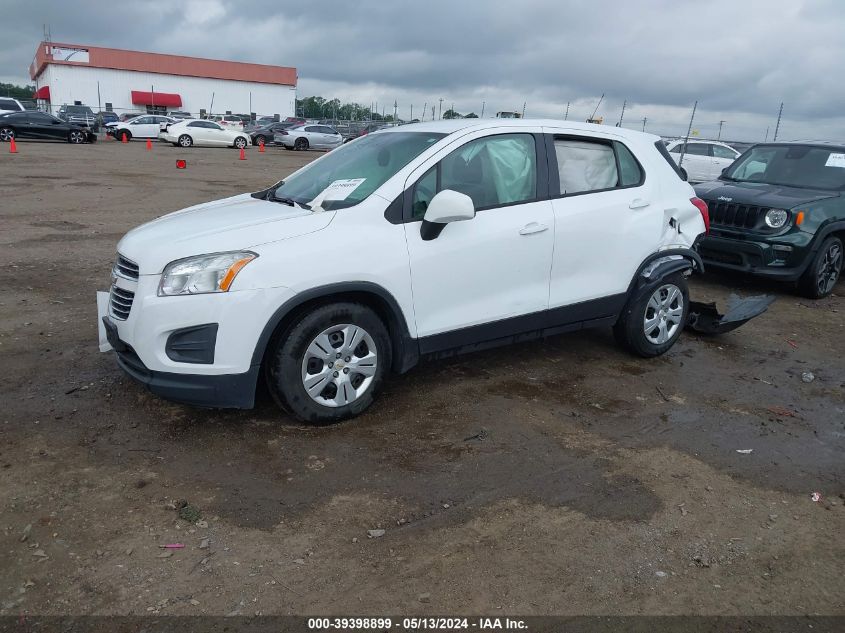 2016 Chevrolet Trax 1Ls VIN: KL7CJKSB7GB517540 Lot: 39398899