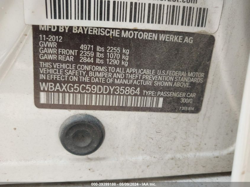 2013 BMW 528I VIN: WBAXG5C59DDY35864 Lot: 39399188