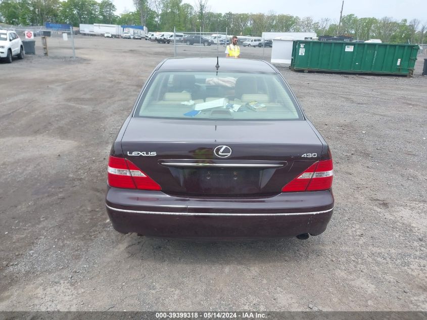 2004 Lexus Ls 430 VIN: JTHBN36F840155861 Lot: 39399318