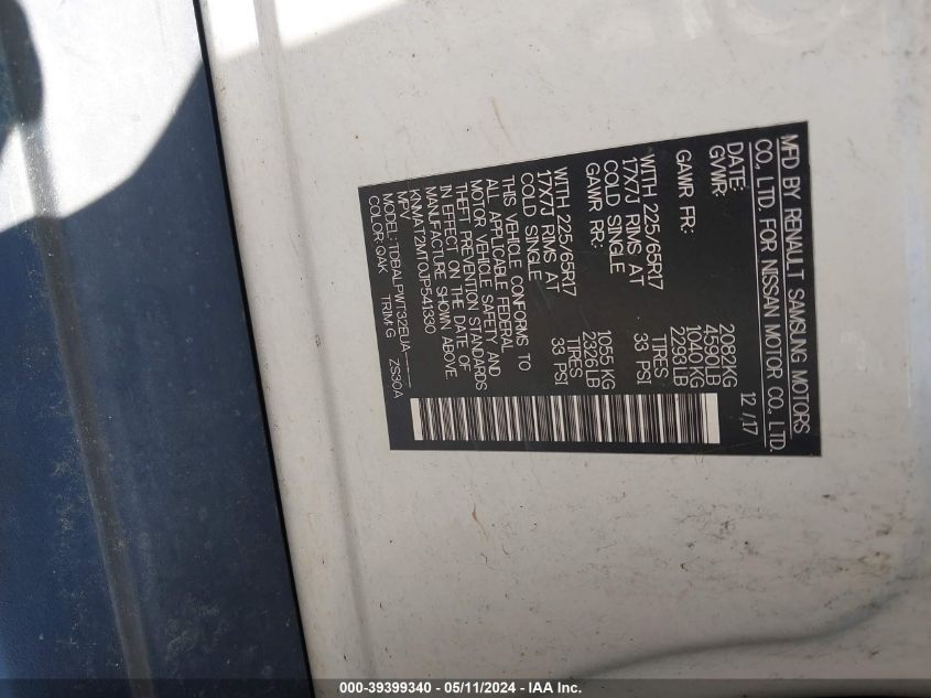 2018 Nissan Rogue S VIN: KNMAT2MT0JP541330 Lot: 39399340