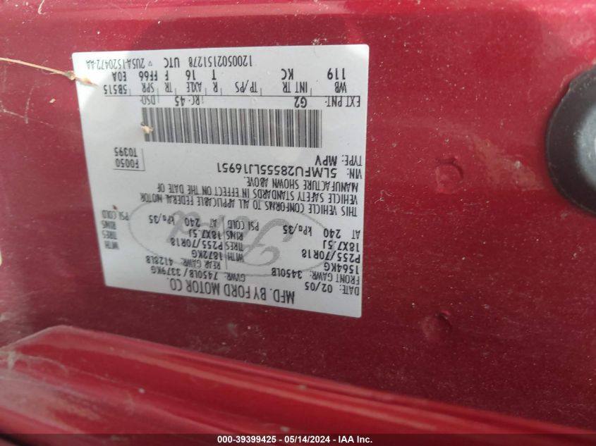 2005 Lincoln Navigator VIN: 5LMFU28555LJ16951 Lot: 39399425