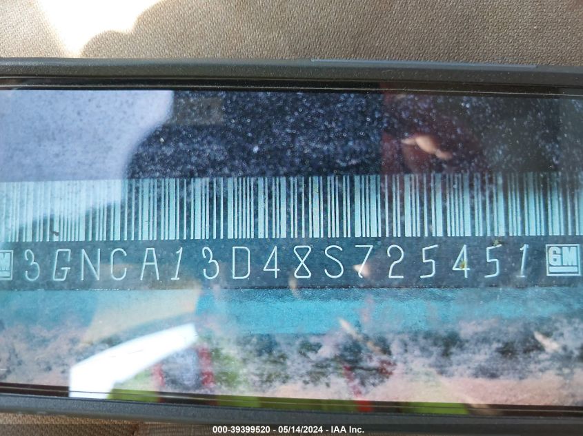 2008 Chevrolet Hhr Ls VIN: 3GNCA13D48S725451 Lot: 39399520