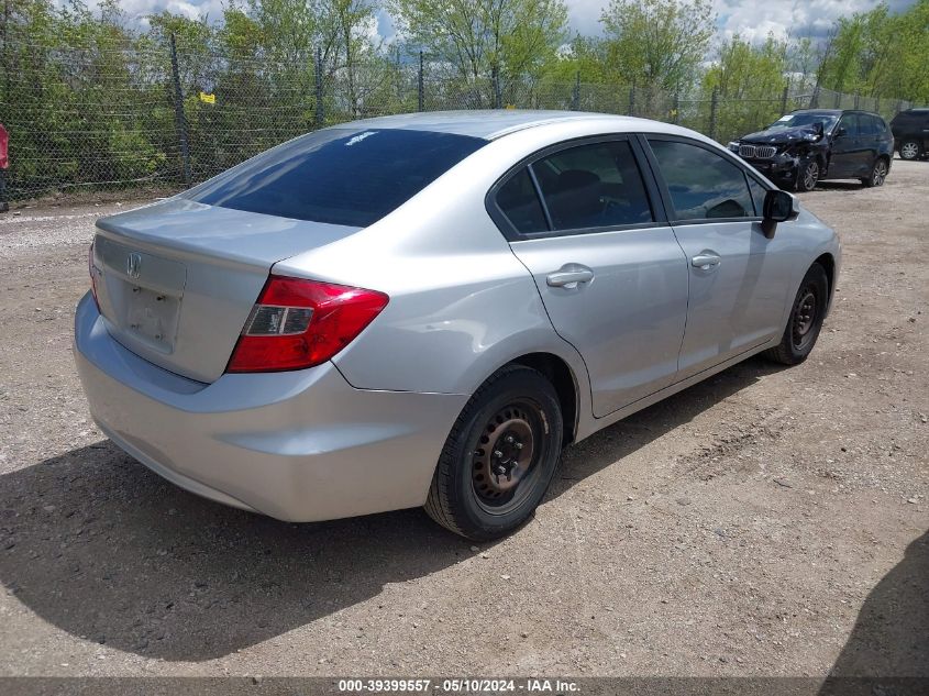 2012 Honda Civic Lx VIN: 19XFB2F54CE089134 Lot: 39399557