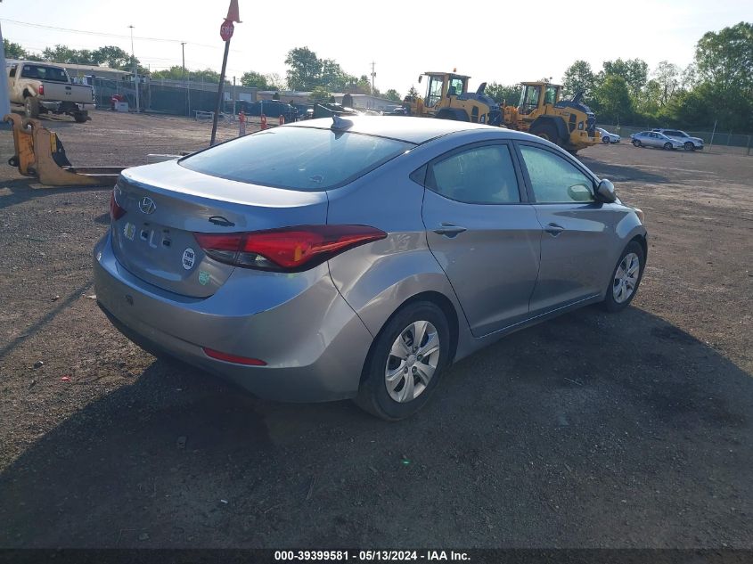 2016 Hyundai Elantra Se VIN: 5NPDH4AE7GH770835 Lot: 39399581