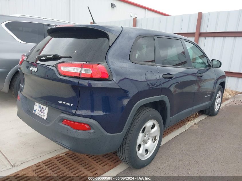 2016 Jeep Cherokee Sport VIN: 1C4PJMAB3GW313876 Lot: 39399585