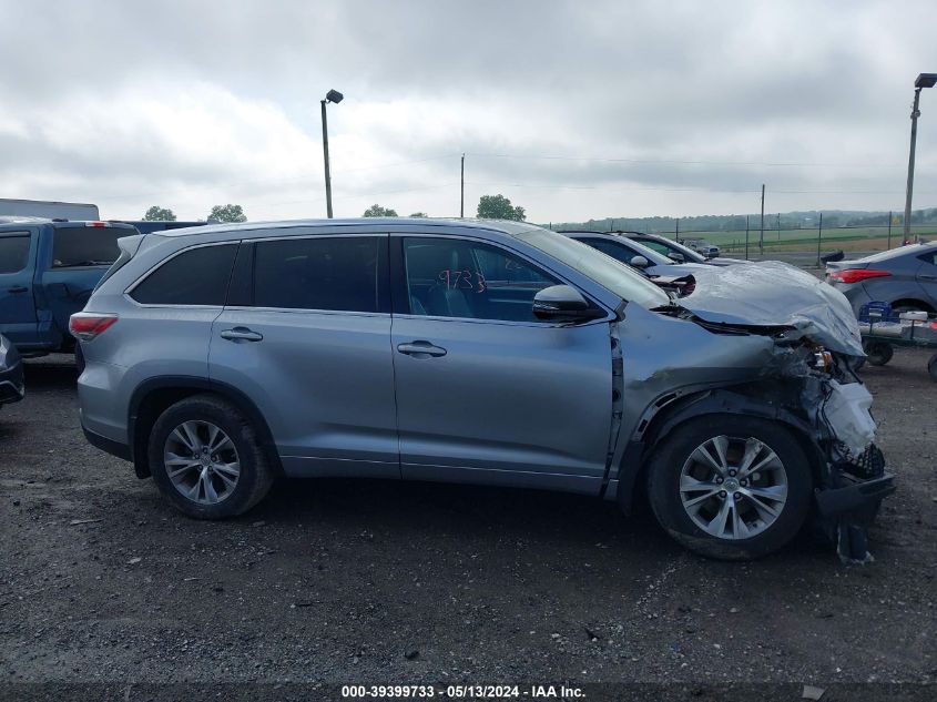 2015 TOYOTA HIGHLANDER XLE - 5TDJKRFH8FS092674