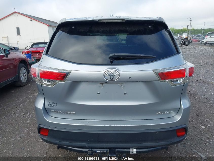 2015 Toyota Highlander Xle VIN: 5TDJKRFH8FS092674 Lot: 39399733