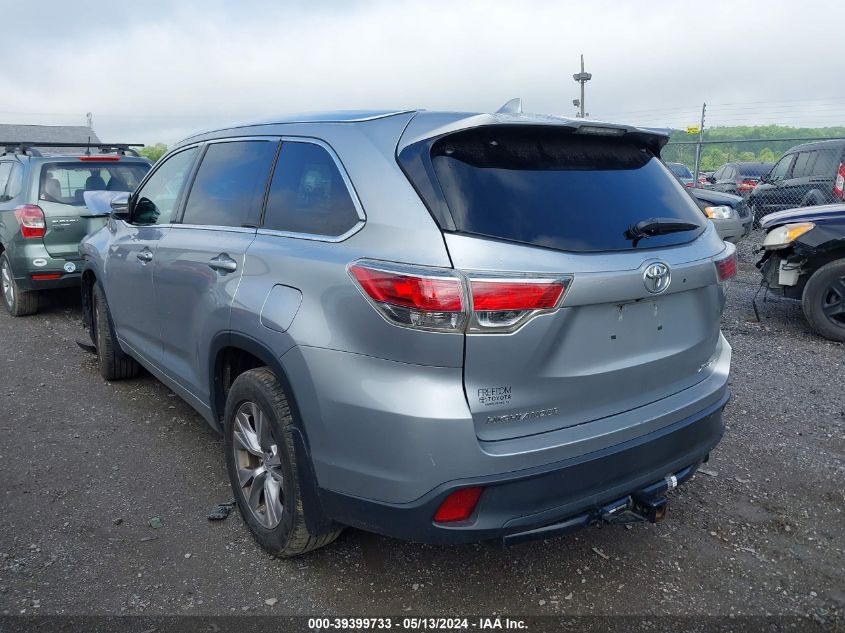 2015 TOYOTA HIGHLANDER XLE - 5TDJKRFH8FS092674