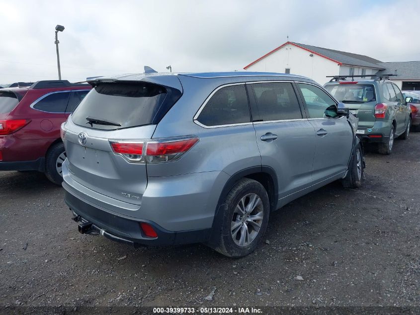 2015 TOYOTA HIGHLANDER XLE - 5TDJKRFH8FS092674