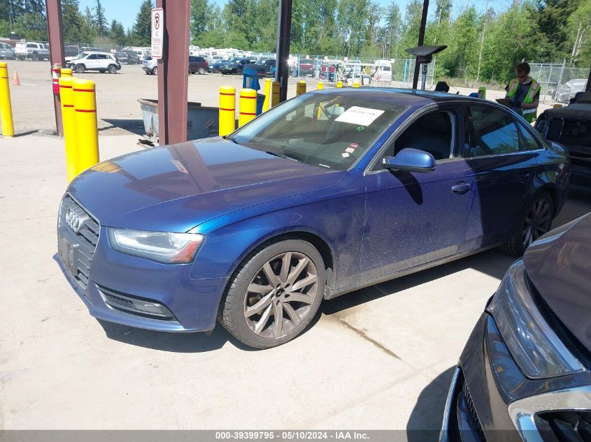 2013 Audi A4 2.0T Premium VIN: WAUFFAFL3DN044726 Lot: 39399795