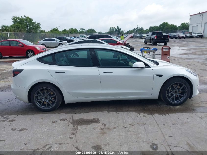 2021 Tesla Model 3 Standard Range Plus Rear-Wheel Drive VIN: 5YJ3E1EA1MF094645 Lot: 39399809