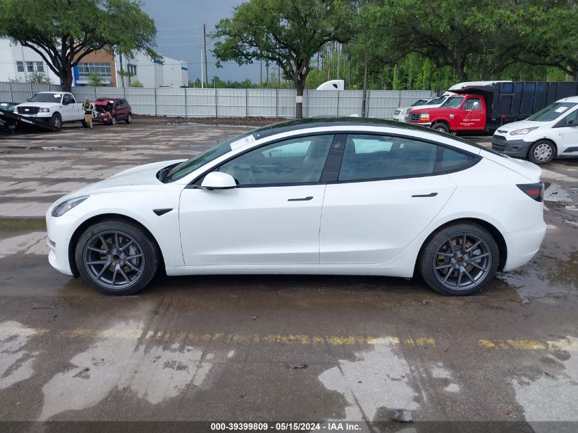 2021 Tesla Model 3 Standard Range Plus Rear-Wheel Drive VIN: 5YJ3E1EA1MF094645 Lot: 39399809