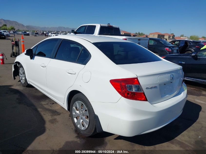 2012 Honda Civic Lx VIN: 19XFB2F58CE056976 Lot: 39399944