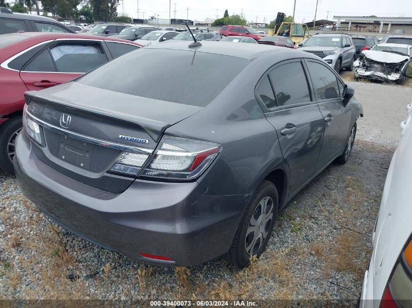 2015 Honda Civic Hybrid VIN: 19XFB4F26FE002565 Lot: 39400073