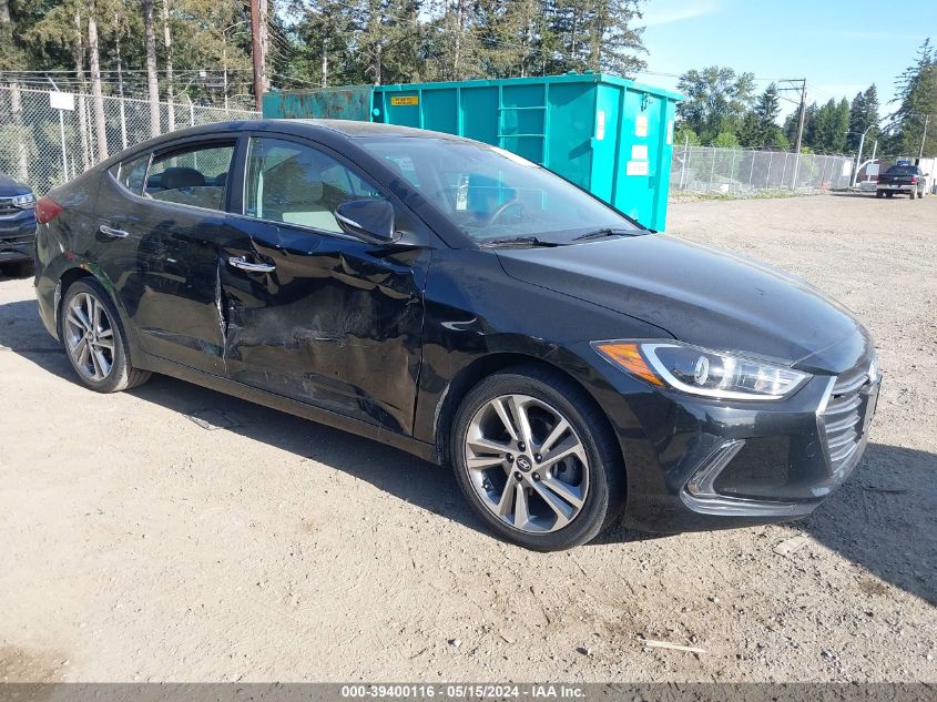 2017 HYUNDAI ELANTRA LIMITED - KMHD84LF3HU102054