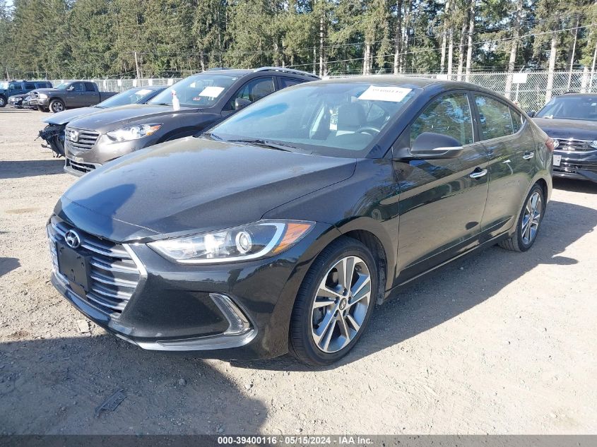 2017 HYUNDAI ELANTRA LIMITED - KMHD84LF3HU102054