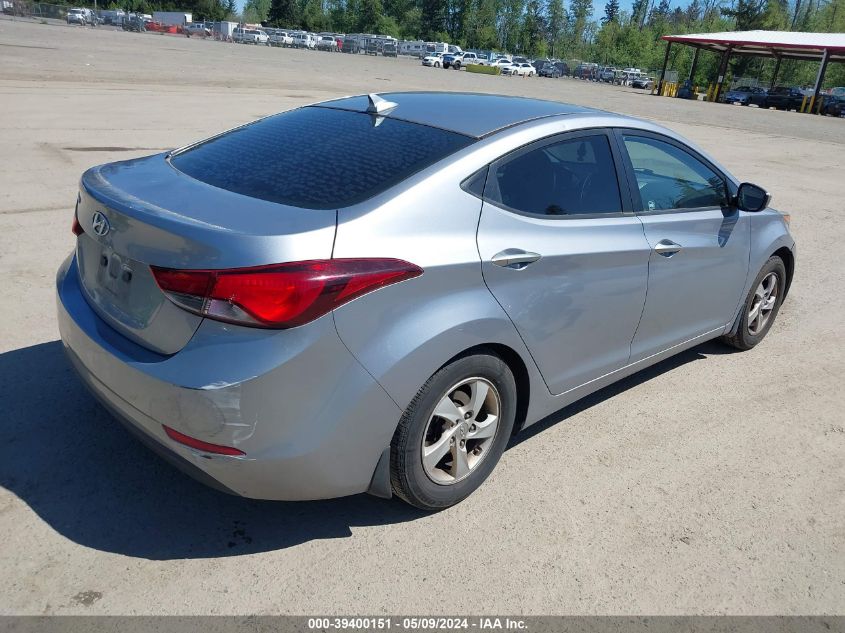 2015 Hyundai Elantra Se VIN: 5NPDH4AE8FH611854 Lot: 39400151