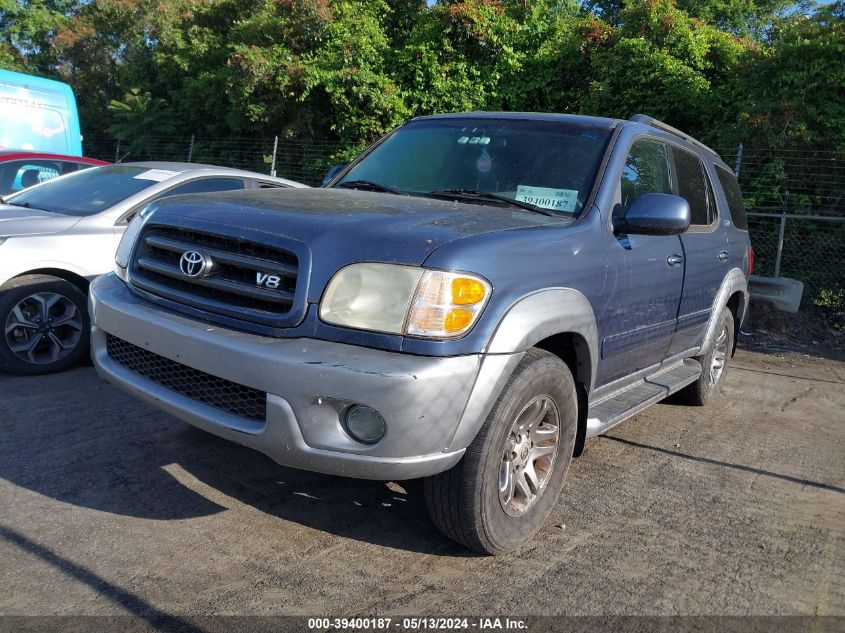 2004 Toyota Sequoia Sr5 VIN: 5TDBT44AX4S225765 Lot: 39400187