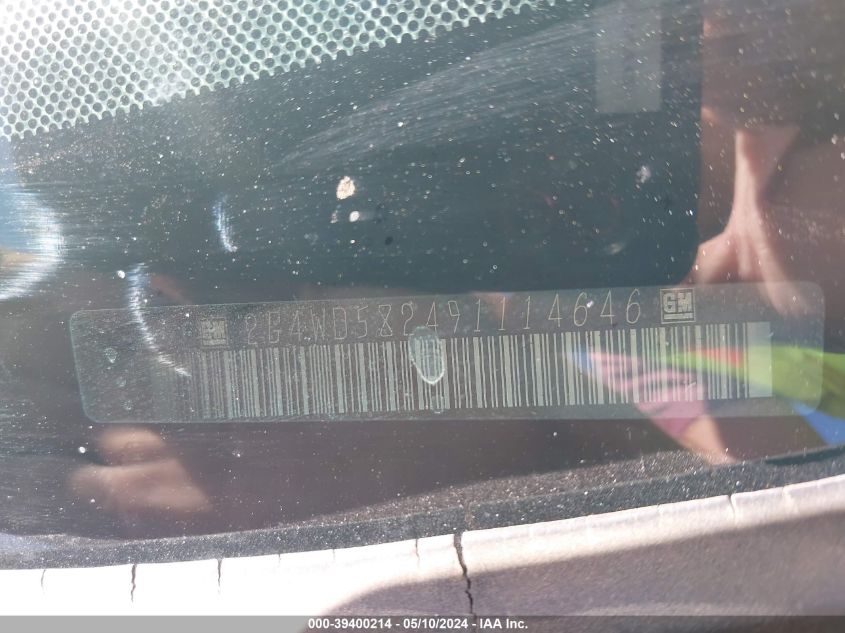 2009 Buick Lacrosse Cxl VIN: 2G4WD582491114646 Lot: 39400214