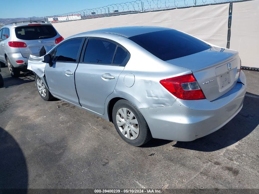 2012 Honda Civic Lx VIN: 2HGFB2F54CH531710 Lot: 39400239