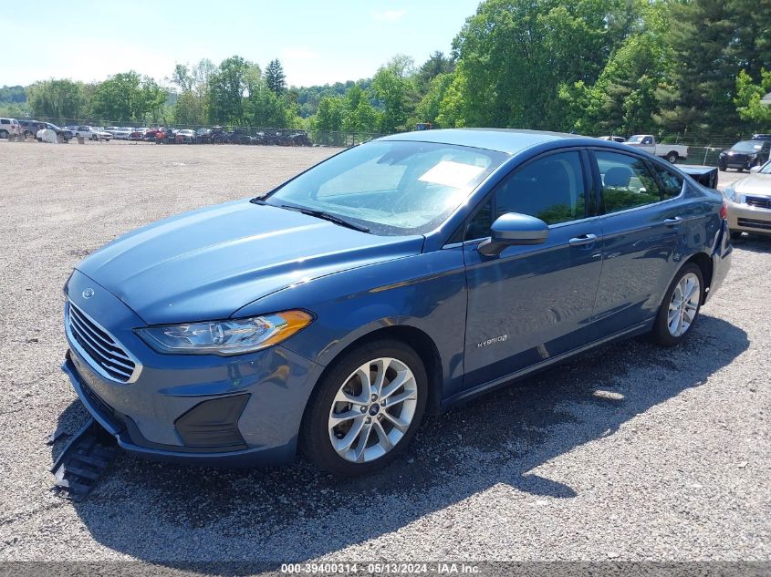 2019 Ford Fusion Hybrid Se VIN: 3FA6P0LU3KR195931 Lot: 39400314