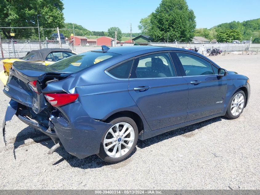 2019 Ford Fusion Hybrid Se VIN: 3FA6P0LU3KR195931 Lot: 39400314